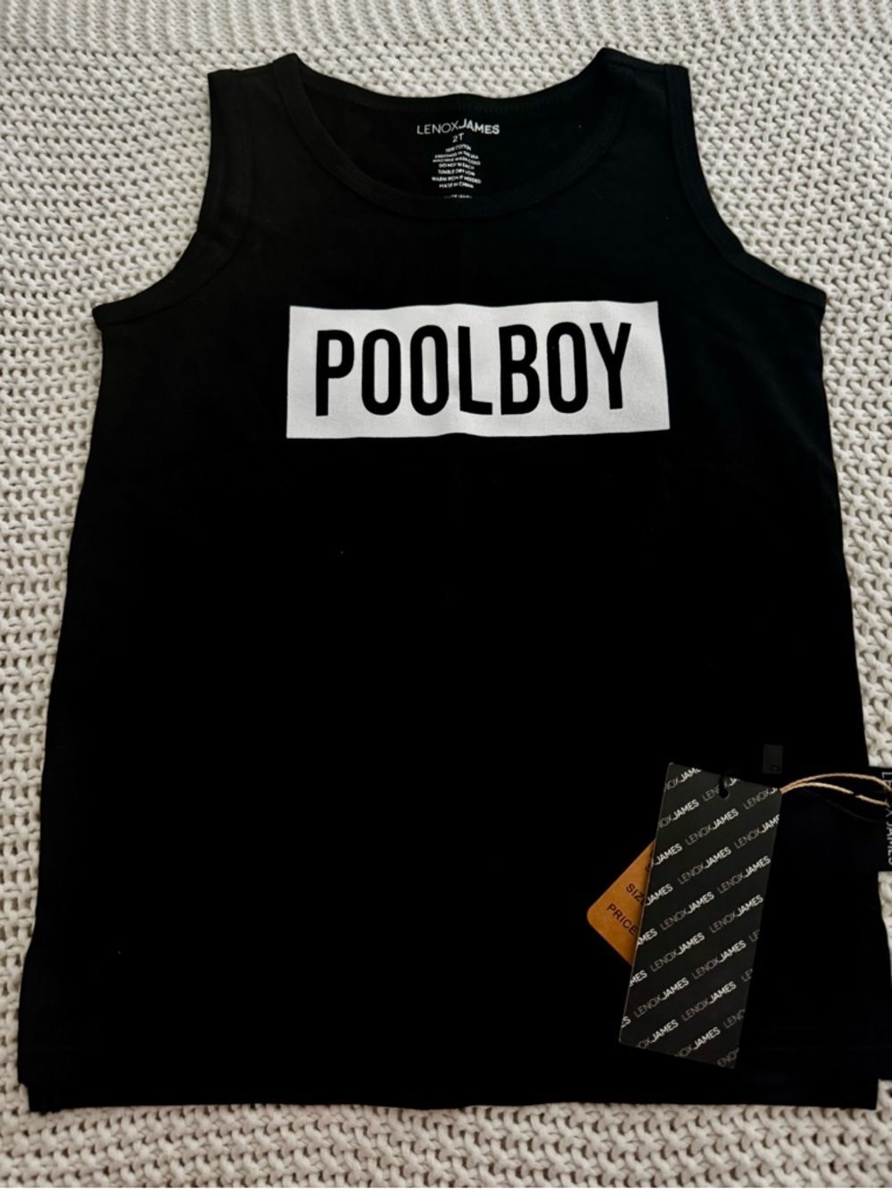 Lenox & James Kids' Black "POOLBOY" Tank Top